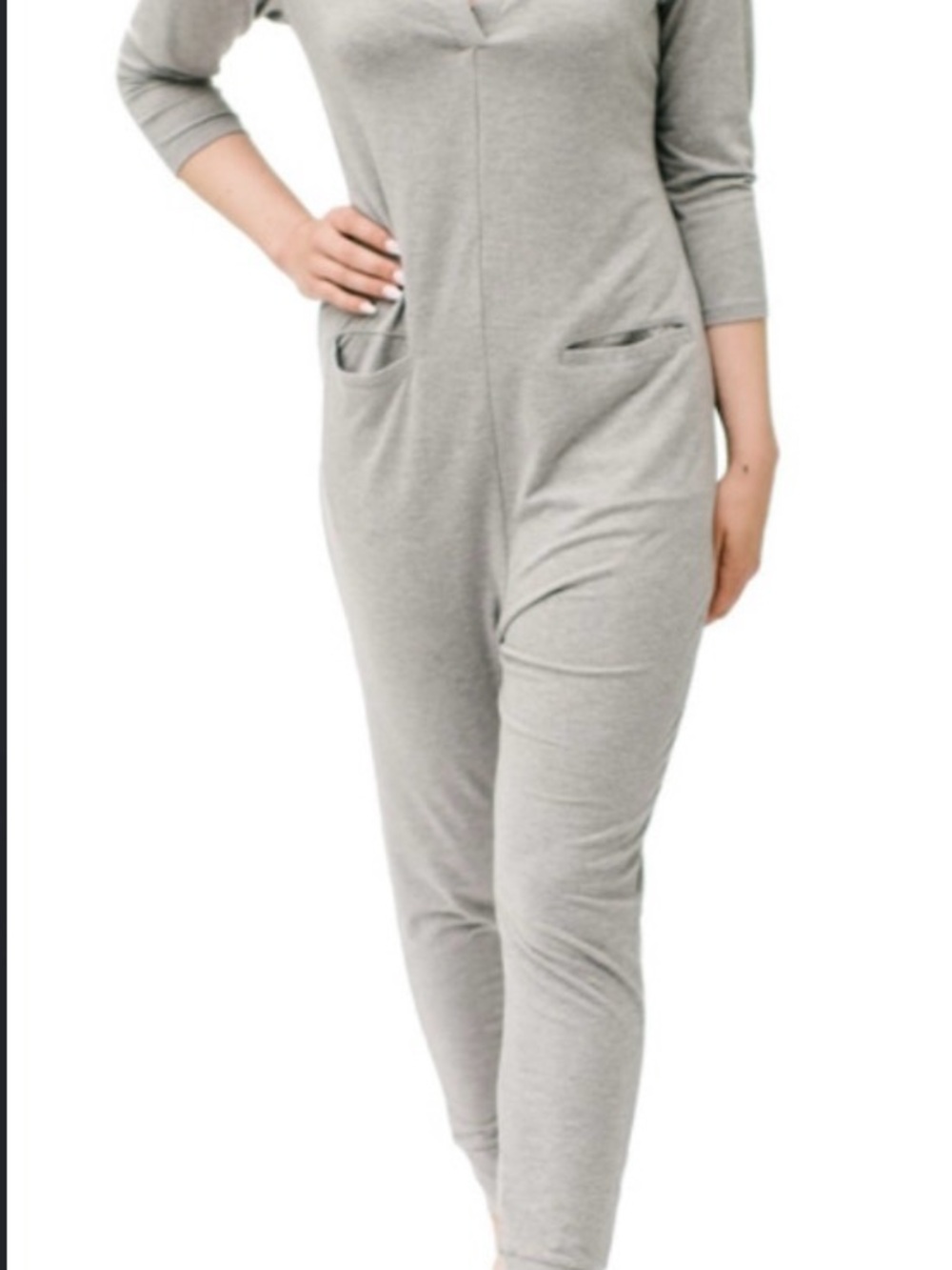 Women’s Quarter Sleeve Grey Jumpsuit Romper
